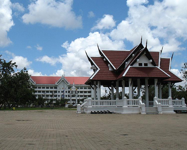 Roi Et City Hall, view from Phalan Chai pond