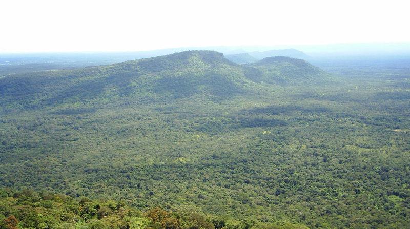 View of the Dongrek Mountains, Phra Viharn National Park.