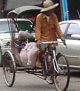 Pedicab delivering goods